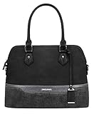 David Jones - Women's Bugatti Handbag - Multicolor Top Handle Shoulder Bag - Lady Tote Medium Size - PU Faux Leather Satchel - Elegant Crossbody Bag - Everyday Fashion Classic Designer - Black