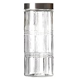 Fornord Glass Jars Storage With Screw Lids Metal Food Preserve Airtight Canisters For Food Pasta Spaghetti Coffee Tea Rice Cookie Jar Containers Home Kitchen Pantry, Embossed (2200ML)