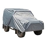 UK Custom Covers CC793GREY Tailored Waterproof Outdoor Car Cover Grey - Fits Land Rover Series 1-3 / Defender 90 Short Wheel Base