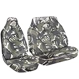 Shield Autocare Heavy Duty Waterproof Van Seat Covers 2+1 - Universal Fit Anti-Slip Protective Covers Driver & Double Passenger Bench (Grey Camo)