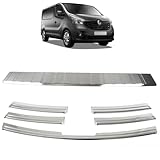 ROBUST 5 Pcs Chrome Front Grill Trim & Rear Bumper Protector Stainless Steel For Renault Trafic 2014-2021 Vauxhall Opel Vivaro 2014-2018 Nissan Nv300 Fiat Talento 2016-2021