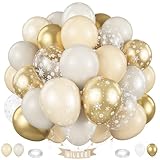 Beige Gold Snowflake Balloons Cream White Sand Metallic Gold Balloons Neutral Boho Ivory Nude Winter Balloon Set for Ice Wonderland Snow Birthday Wedding Christmas Baby Bridal Shower Party Decorations