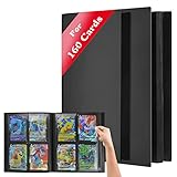 JUSONEY Trading Card Album Folder - 4 Pocket Sports Trading Card Binder for 160 Cards, Sturdy Card Holder Folders Card Collection Folder for MTG, TCG, Football, Basketball Cards - 20 Pages, Black