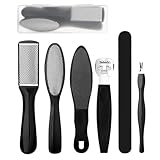 SONGQEE Foot File Pedicure Set，8 in 1 Foot File Hard Skin Remover Foot Care Kit Foot Files Pedicure Tools Foot Care for Dead Skin for Men Women at Home Spa(Black)
