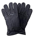 THMO Men's Thinsulate Leather Gloves Winter Outdoor Windproof Fleece Lining Leather Gloves in Black (L-XL, Black)
