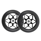 MaxEarn 2Pcs Scooter Wheels 110mm, Black Stunt Wheels with ABEC-9 Bearings, Hardness 88A for Stunt & Kick Scooters Apollo/Cox/Albott/Hudora/Fuzion