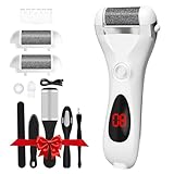 Electric Foot File, Foot Files for Hard Skin, Pedicure Sets for Feet, Pro Hard Skin Remover Foot, Callus Remover for Feet, Quickly Removes Dead Skin, and Cracked Heels, Have Beautiful Feet (White)