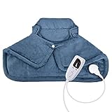 Volenx Heat Pad for Neck and Shoulder, Fleece Electric Heating Pad with 6 Heat Settings and 4 Timer Setting, Heated Shoulder & Neck Wrap Warmer with Over-Heating Protection, Machine Washable