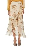 Vince Camuto Womens Beige Floral Midi Tulip Skirt UK Size:10