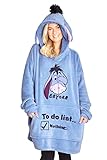 Disney Stitch Hoodie Blanket for Women Teenagers Fleece Wearable Blanket Warm Cosy Oversized Hoodie with Sherpa Hood Loungewear Stitch Gifts for Her (Blue Eeyore)