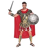 Spooktacular Creations Brave Men’s Roman Gladiator Costume Set for Halloween Audacious Dress Up Party (Standard, Red)
