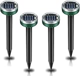 chujayng 4Packs Solar Ultrasonic Mole Repellent,Chipmunk Repellent,Deterrents for Garden Outdoor Waterproof TaIpe Scatter,Anti Moles,Repelling Gopher,TaIpe,Snake