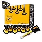 Musical Air Horn Baby Shark 12V 130dB Black Set for Car Van Truck Bus TGV with 22 Different Melodies