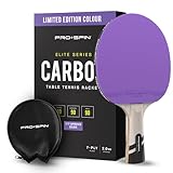 PRO SPIN Table Tennis Bats - Carbon Fibre Table Tennis Racket - Superior Control & Spin - Professional Quality Ping Pong Bat - Includes Premium Rubber Protector (Violet, 1-Pack)