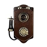 WYH Old Wall Mounted Retro Vintage Styles Corded Phone Landline Antique For Home - Wooden Vintage Telephone With Rotary Dial