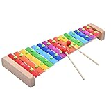 LIEKE Xylophone Wooden 15 Tones Glockenspiel Musical Instrument Gift