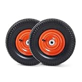 VonHaus Pneumatic Wheels 13” Pack of 2, Spare Replacement Universal Tyre Set for Wheelbarrows, Garden Carts, Sack/Hand Trucks, Trolleys, Utility Wagons, Puncture Proof Heavy Duty Tires, Easy Install