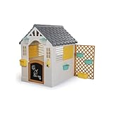 Dolu Garden Playhouse with Fence - Sturdy, Safe, and Easy-to-Assemble Outdoor Playhouse for Imaginative Adventures! 127 x 140 x 107.5 cm – White and Grey