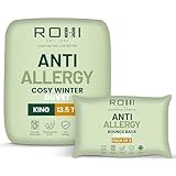 Rohi Anti-Allergy King Duvet 13.5 Tog with 2 Deluxe Pillows – Luxurious Warm Winter Duvet – Soft & Breathable Corvin Quilt