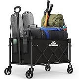 75L Festival Trolley Folding Trolley Cart on Wheels, Portal Festival Camping Wagons Cart with Adjustable Handle, Foldable Wagon for Camping, Garden, Beach, Shopping, Outdoor