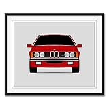 Custom Car Posters Handmade Poster compatible with BMW M6 E24 M635CSI (1983-1989) Poster Print Wall Art Decor M Power BMW 6 Series Lustre (40 x 60 cm) (Unframed)
