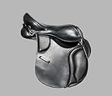 Leather Treeless Horse Saddle Soft Flexible All Purpose Riding Saddle for Comfort and Balance Black Size 14 Inch