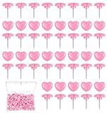 150Pcs Pink Push Pins, Pink Heart Push Pins, Cute Thumb Tacks for Corkboard Bulletin Board, Decorative Pin with 2.4cm Storage Box for Photos Notes Office Home School