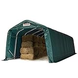 TOOLPORT Robust pasture shelter 3.3x9.6 m waterproof PVC tarpaulin 800N Storage tent, for concrete, green