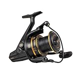 PENN Rival™ Longcast Gold, Sea Fishing Reel, Spinning Reels, Lightweight Long Distance Casting Reel for Sea, Saltwater, Surf, Rock and Beach Fishing Anglers, Carp, Bass & Predator Fish Black Gold 8000