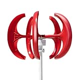 Zimuney 1000W 12V/24V Wind Turbines Generator, 5-Blade Lantern Wind Turbines Generator Kit, Electromagnetic Electricity Producer Equipment Red(without pole)