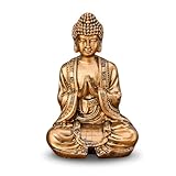 Zen'Light Gold Meditation Buddha Statue – Zen and Feng Shui Decoration – Brings Spirituality to Your Home and a Relaxing Atmosphere – Lucky Charm Statue – Height: 12 cm