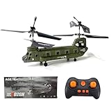 JOYARCH S026H Dual-Blade Transport RC Helicopter, 2.4G 3-Channel Gyro Stabilized Remote Control Military Aerocraft Model, Army Helicopter Toys for Kids and Military Fans