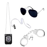 Kitimi Police Accessories, Costume Handcuffs for Police Costume Women, Halloween Costumes for Women & Men, Fancy Dress for Adults, Halloween Party, Role Play, Cosplay