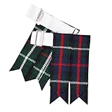 Men’s Kilt Flashes with Adjustable Buckle – Plain & Tartan Kilt Sock Garters – Acrylic Wool Highland Wear (MACKENZIE)