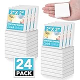 ESRICH Mini Stretched Canvas 24Pack 2x2inch, 2/5''Profile Art Primed Canvases for Painting, Cotton Small Professional Stretched Canvas for Kids and Art Supplies.