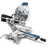 Hyundai 2000W Electric Sliding Mitre Saw with 255mm Blade, Laser Guide, 90mm Cutting Height & 0–45° Bevel – Powerful Chop Saw with Vacuum Port for Precision Wood Cutting