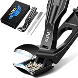 Toenail Clippers for Seniors Thick Toenails, Christmas Stocking Fillers Gifts for Men Dad, Wide Jaw Opening Sharp Heavy Duty Fingernail Clipper Cutter with Catcher