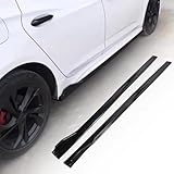Lmmdhi Car Side Skirt for H-onda Civic 10th 2017-2023,Side Skirt Bumper Splitters,Automotive Interior,Black-Black