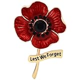 Lalavon Poppy Badges and Pins 2025 Red Flower Poppy Brooch Lest We Forget, Remembrance Day Pin Badges for Women Men Veteran Gifts Memorabilia