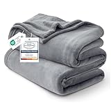 Bedsure Fleece Blanket King Size - Soft Cosy Fluffy Throw Blankets for Bed, Warm Large Throws for Audlts, Silver Grey, 270x230 cm