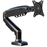 Invision Single Monitor Arm Desk Mount for 19-32 Inch Screens - VESA 75/100mm Stand Desk Clamp - Tool Free Height Adjustment with Tilt Swivel Rotate - Increased Load Capacity from 2-9kg (MX200)