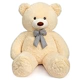 HollyHOME Teddy Bear, Giant Soft Plush Toy, Large Teddy Bear, Birthday Gifts for Children, Girlfriend, Girls and Boys, 47 Inches (1.2m, Beige)