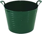 SPECTRAPLAST® 45 Liter Heavy Duty Large Flexi Tub Garden Home Flexible Colour Plastic Storage Container Bucket Flex Tub- MADE IN U.K. (GREEN, 45 LITRES)