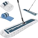 MASTERTOP Large Flat Mop, 105cm Wide Industrial Mop with 2 Replacement Heads, Commercial Heavy Duty Floor Mops for Hard Floors, Dust Sweeper for Warehouse Hotel Garage Cleaning
