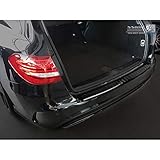 Avisa Black Stainless Steel Rear bumper protector compatible with Mercedes C-Class W205 Kombi 2014-2021 'Ribs'