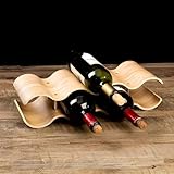 Wine Bottle Holder Stand Countertop Wine Shelf Rack Solid Wood Wine Storage Rack Wine Display Stand for Cabinet, Cupboard, Countertop(2 Tier)