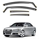 iSpeed Wind Deflectors For Audi A4 B6 / B7 2000-2009 4 Door Saloon 4pc Set - Keep Your Car Ventilated in Rain - Reduce Wind Turbulence - Tinted In-Channel