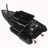 UNbit Remote Control Fishing Bait Boat - 8 Hours Runtime, 1200g Anti-Grass Wind, 300M Range, LED Navigator Light for Night Use