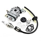 FUBESK Carburetor Kit for TH23, TH26, TH34 23CC 25CC 26CC 33CC 35CC Engines - Compatible with for Kawasaki Trimmers Brushcutters Blowers Ice Augers