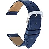 Talk Time XL Extra Long Leather Watch Strap with Nubuck Lining Blue 20mm
